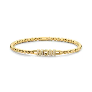 0.15ctw, 18K Yellow Gold MOM Tresore Stretch Bracelet