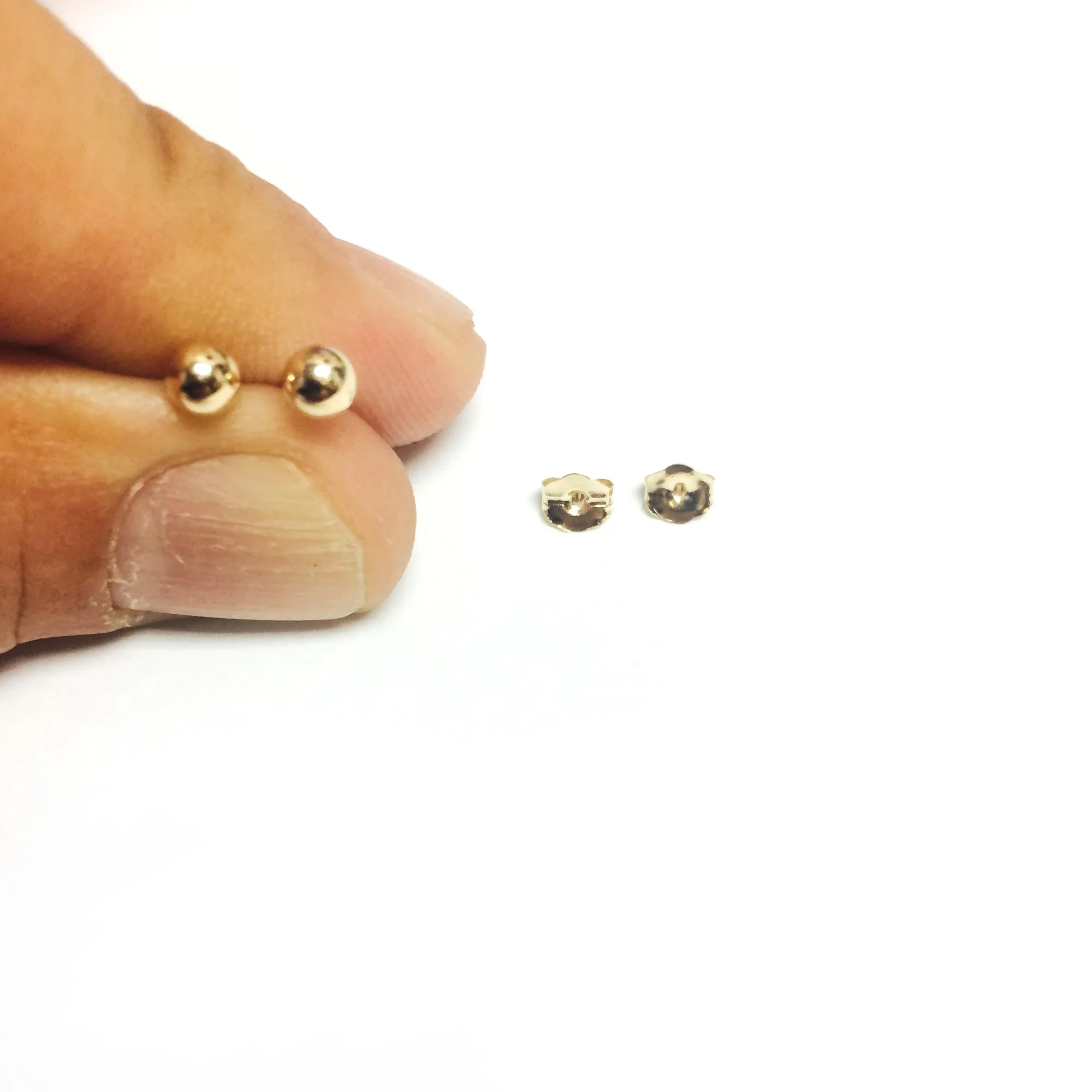 10K Yellow Gold Ball Stud Earrings