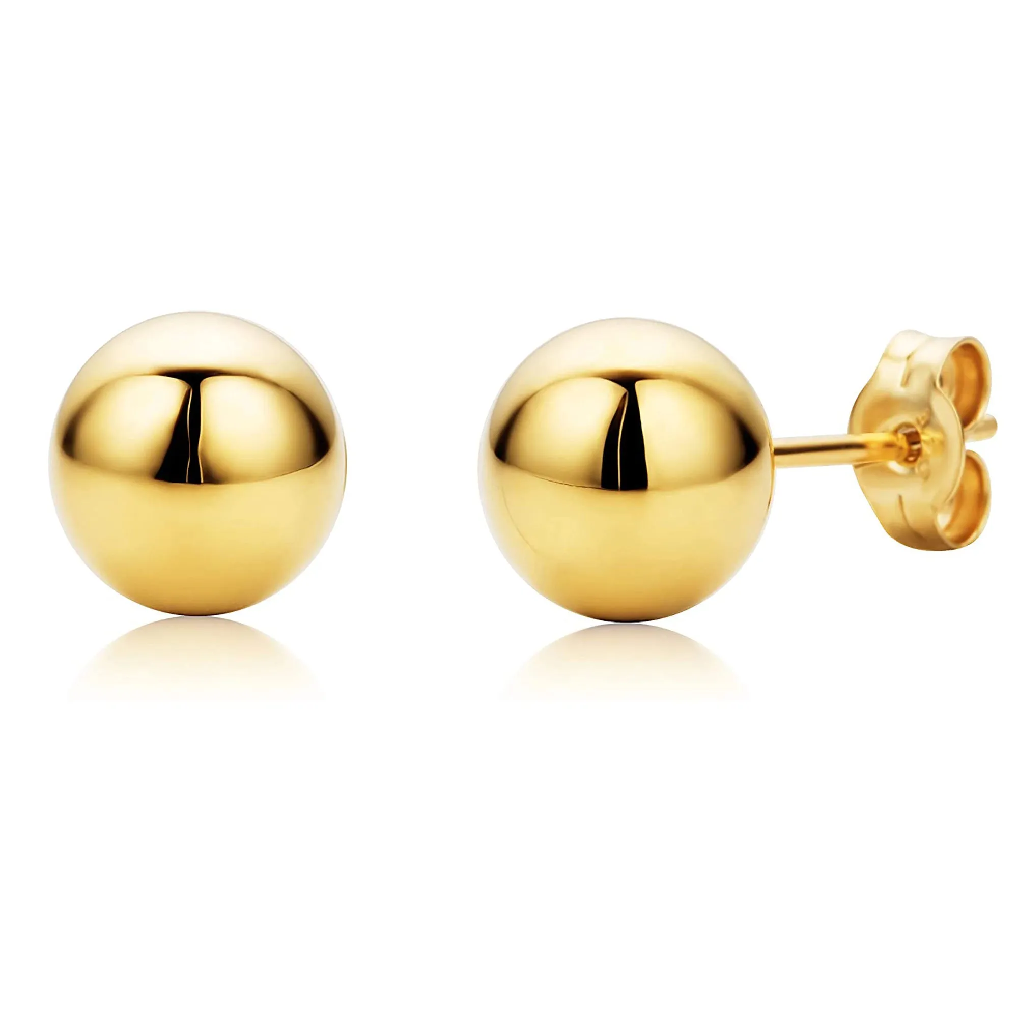 10K Yellow Gold Ball Stud Earrings