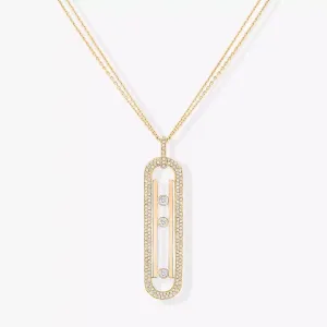 1.18ctw Yellow Gold Diamond Move 10th Anniversary Necklace