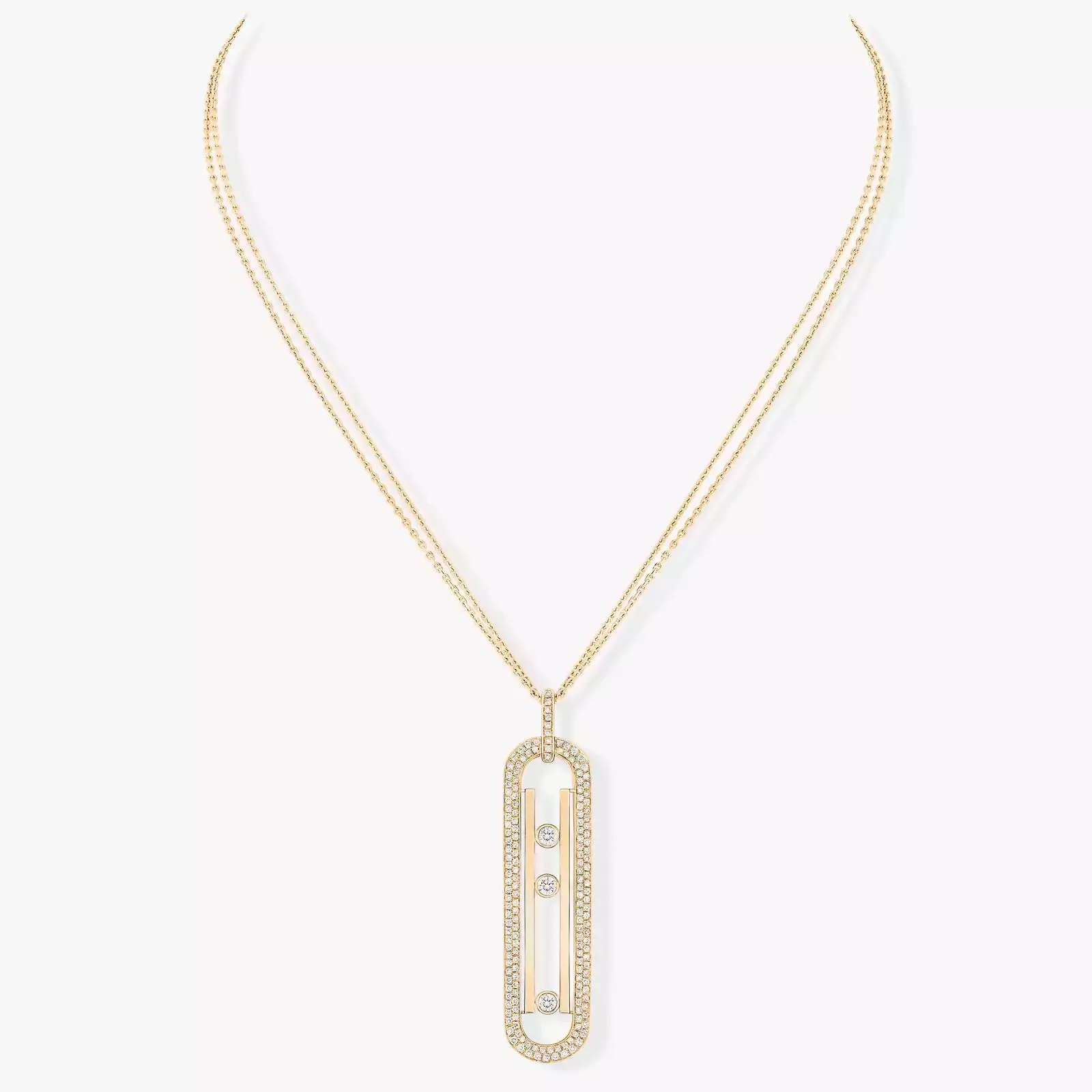 1.18ctw Yellow Gold Diamond Move 10th Anniversary Necklace