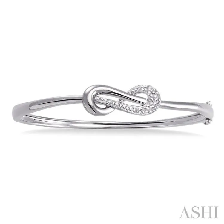 1/20 Ctw Single Cut Diamond Bangle in Sterling Silver