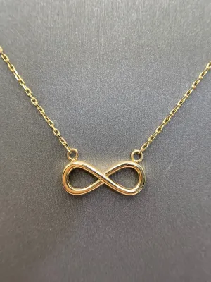 14K Gold Infinity Pendant with Chain (2.2g)