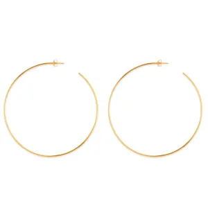 14k Gold Round Large Hoop Earrings, Diameter 60 mm