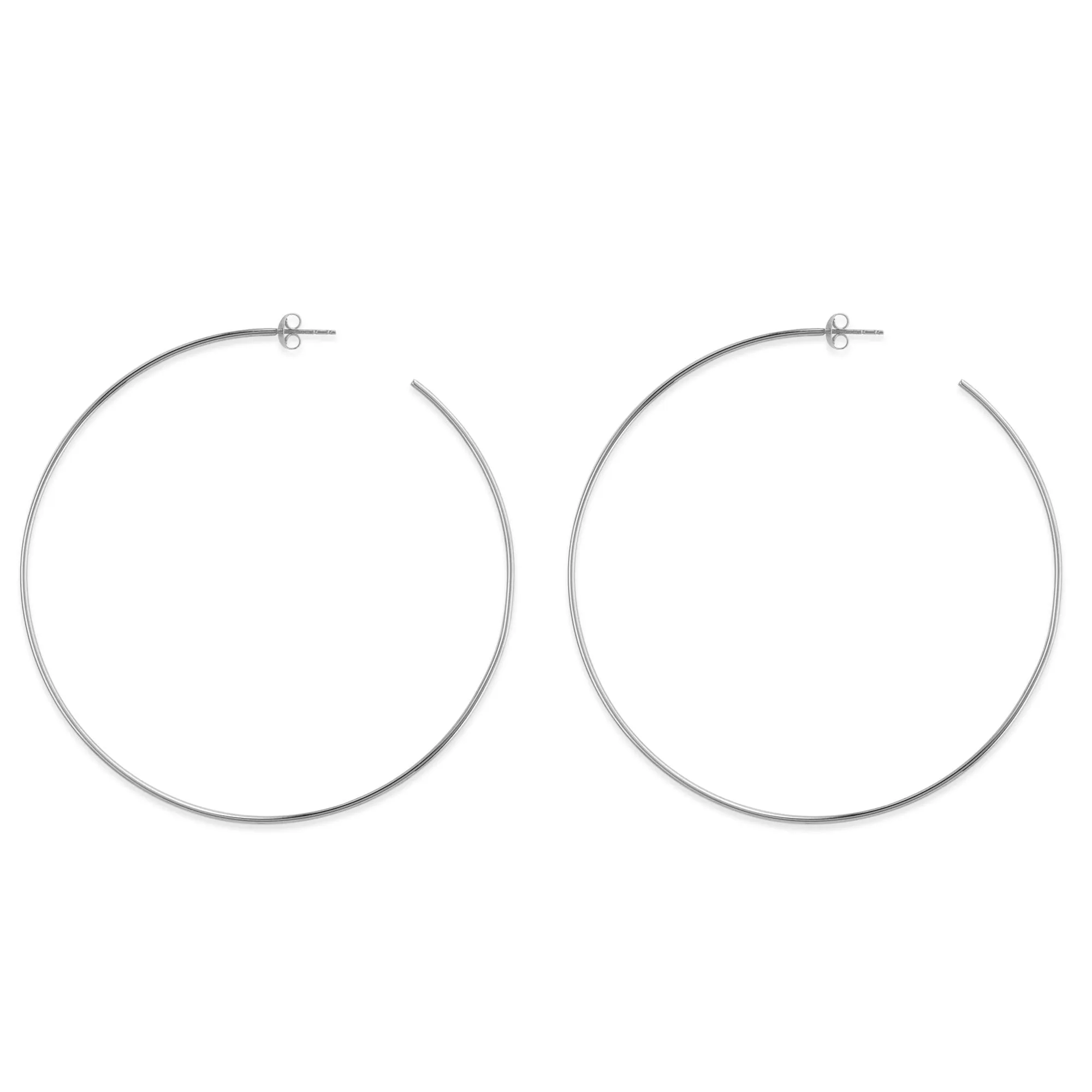 14k Gold Round Large Hoop Earrings, Diameter 60 mm