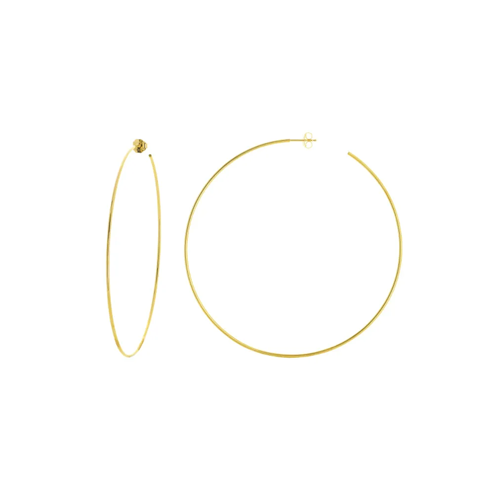 14k Polished Post Hoop