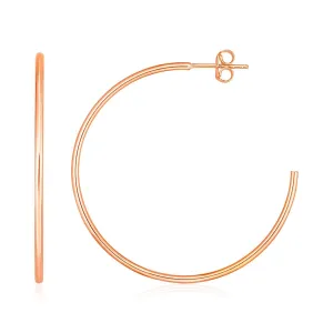 14k Rose Gold Polished Hoop Earrings Weight 1.9 grams