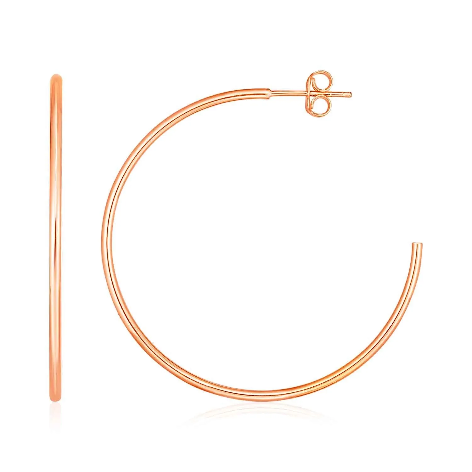 14k Rose Gold Polished Hoop Earrings Weight 1.9 grams