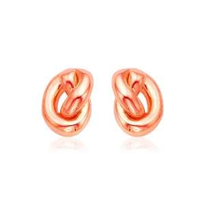 14k Rose Gold Polished Knot Earrings