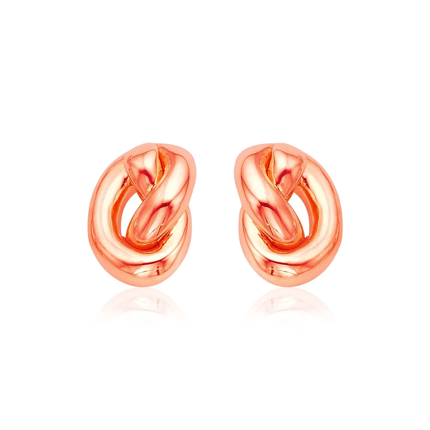 14k Rose Gold Polished Knot Earrings