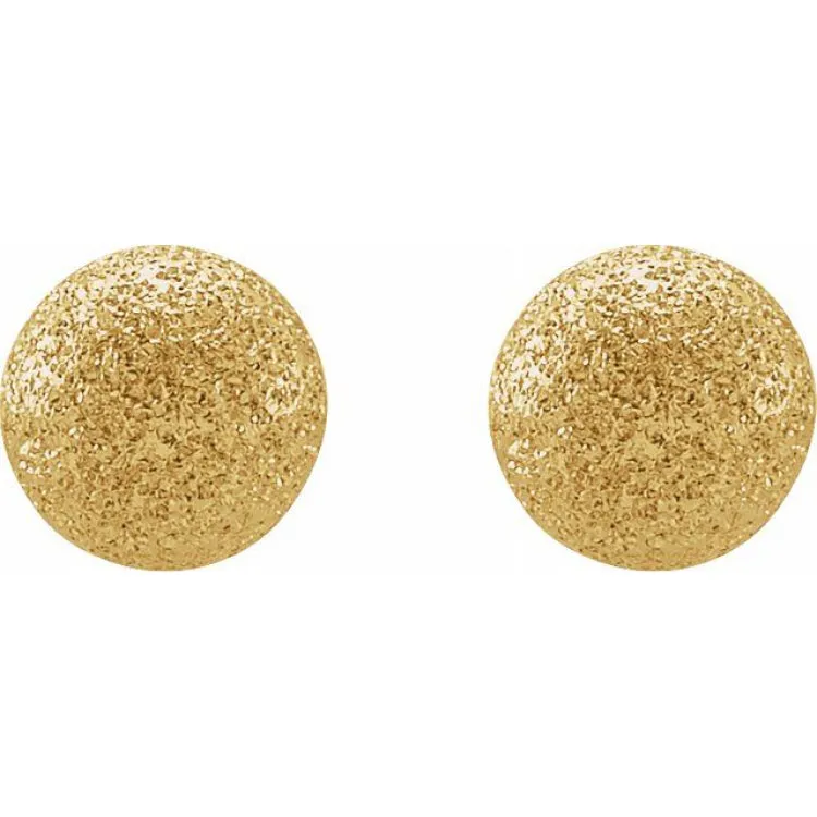 14K Yellow 4 mm Stardust Ball Earrings