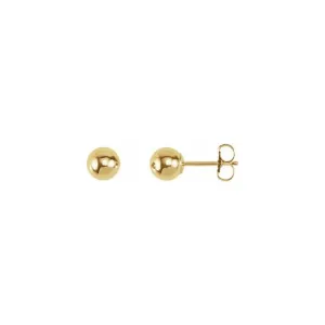 14K Yellow 5 mm Ball Earrings