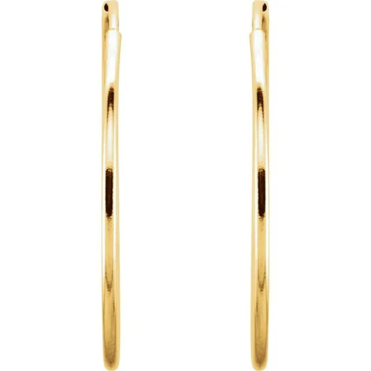 14K Yellow Endless Tube 24 mm Hoop Earring