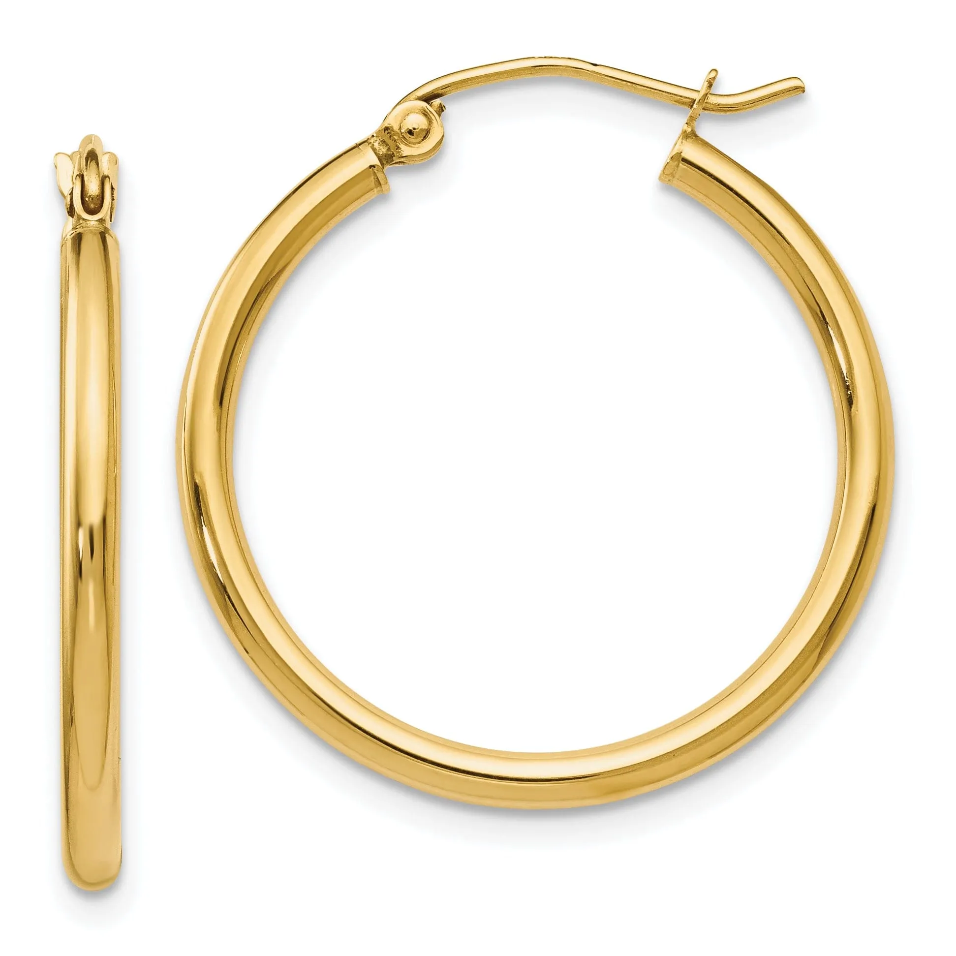 14k Yellow Gold Hing Hoop Earrings