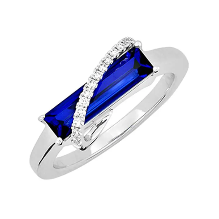 14KW Chatham Blue Sapphire Ring