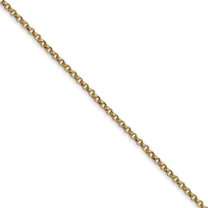 1.55mm 14k Yellow Gold Solid Rolo Pendant Chain