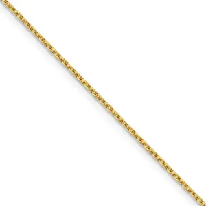 1.5mm 14k Yellow Gold Diamond Cut Solid Rolo Chain Necklace