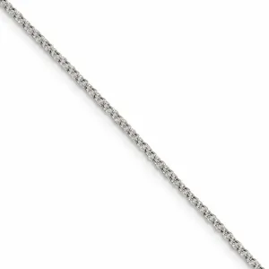 1.5mm Rhodium Plated Sterling Silver Rolo Chain Necklace, 18-20 Inch