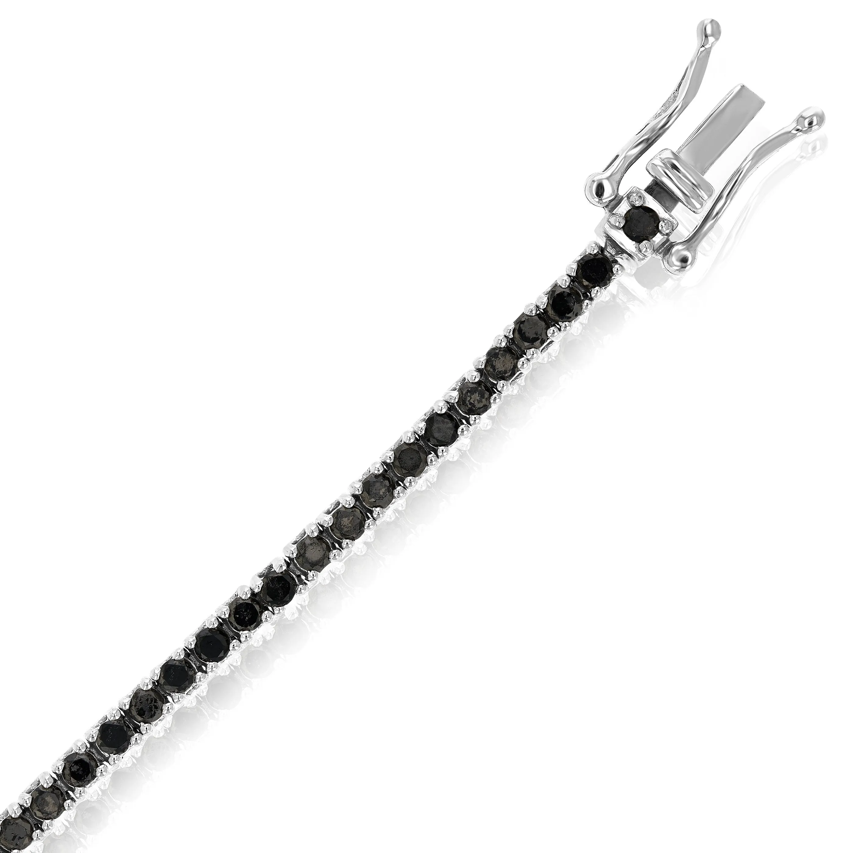 2 cttw Black Diamond Tennis Bracelets in .925 Sterling Silver