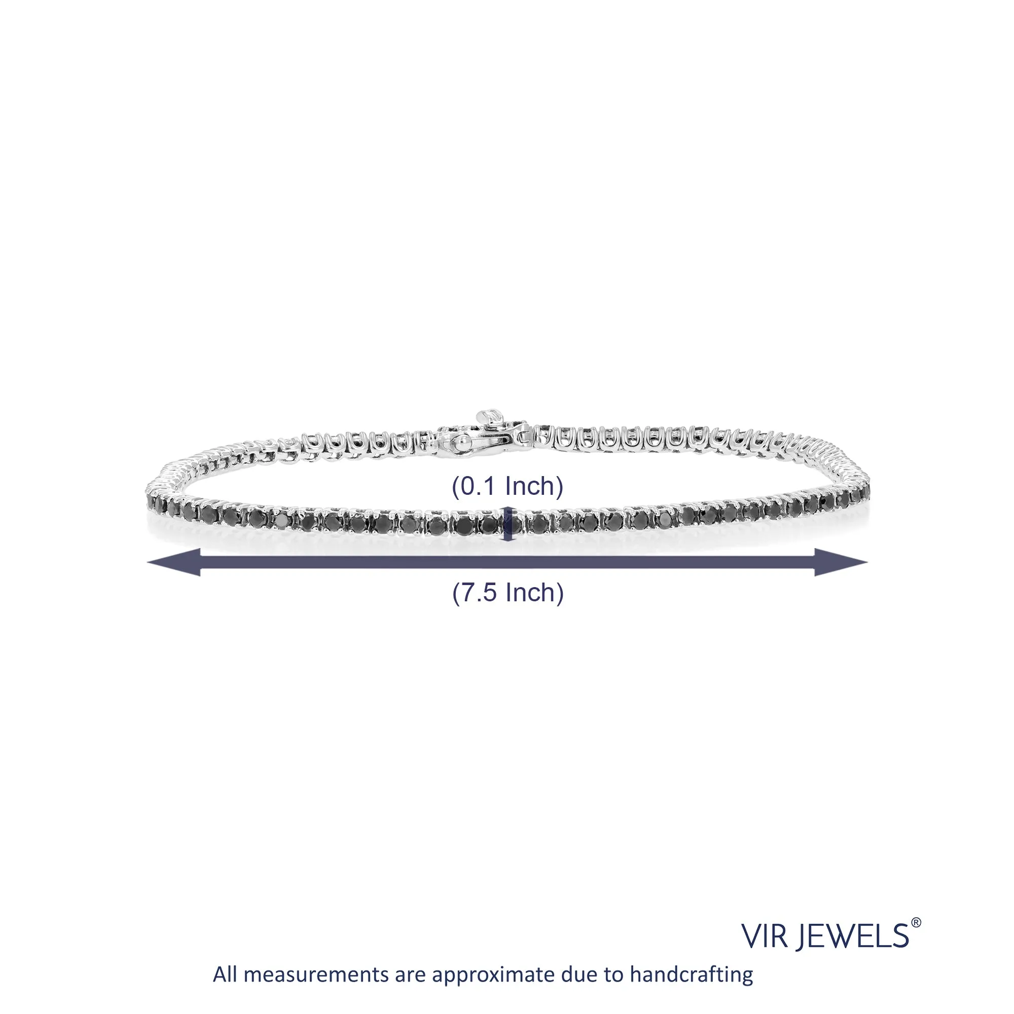 2 cttw Black Diamond Tennis Bracelets in .925 Sterling Silver