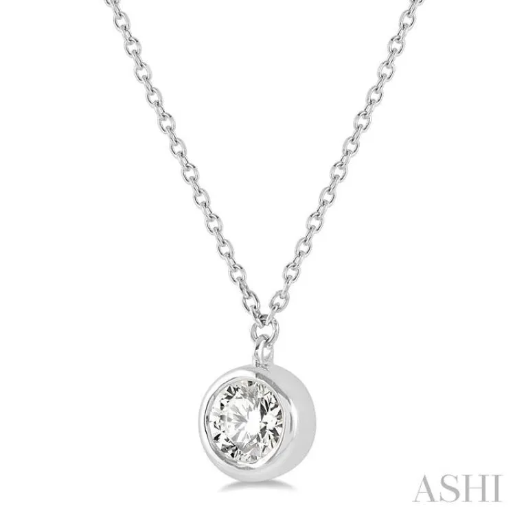 3/8 ctw Round Cut Diamond Necklace in 14K White Gold