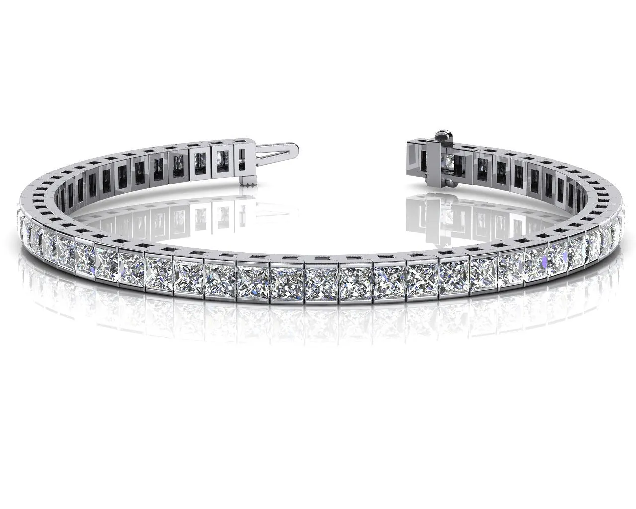 5.00 Carat T.W Princess Cut Diamond Tennis Bracelet