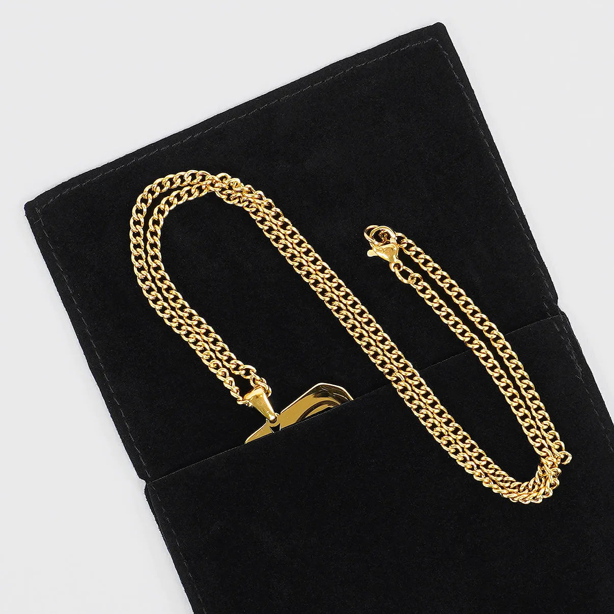 75 Number Pendant with Chain Kids Necklace - Gold Plated Stainless Steel