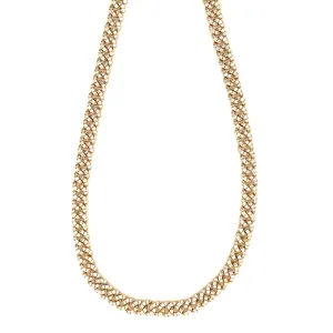 7.92ct 14k Yellow Gold Curb Link Diamond Necklace