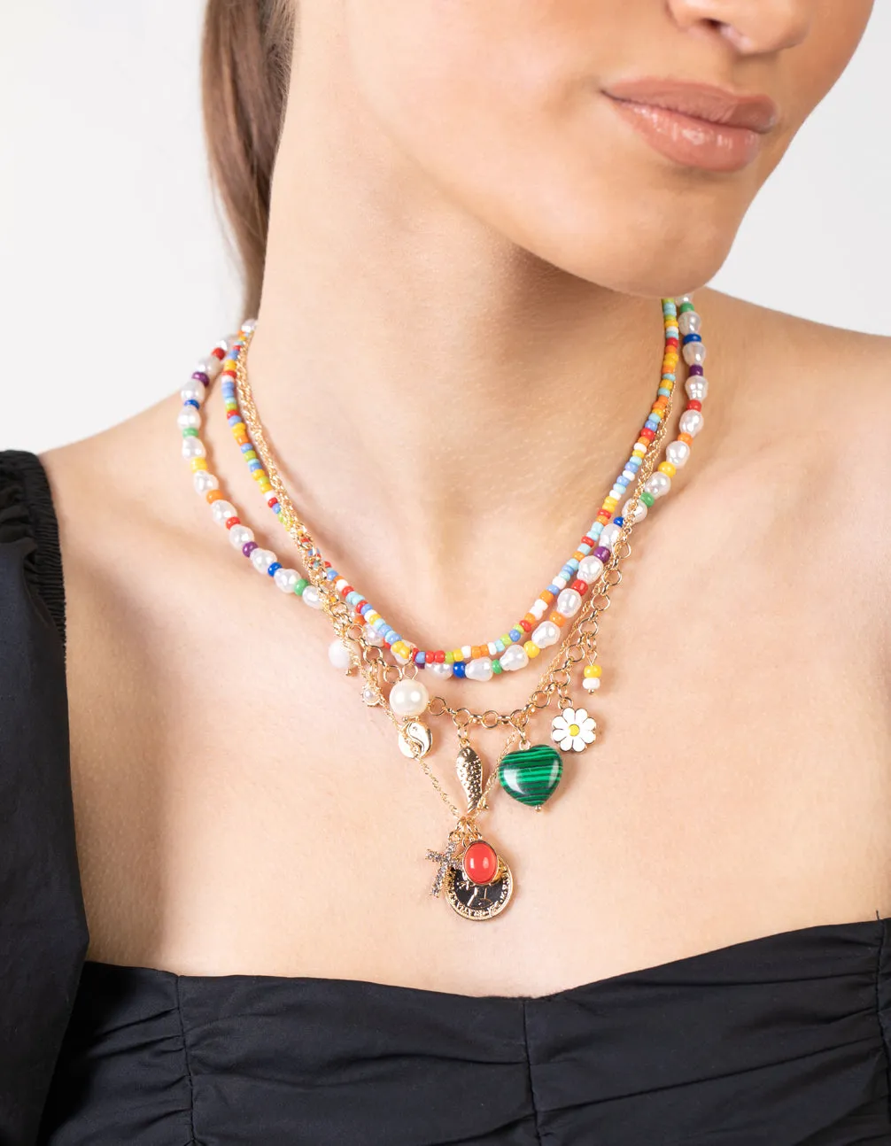 90s Rainbow Layered Necklace