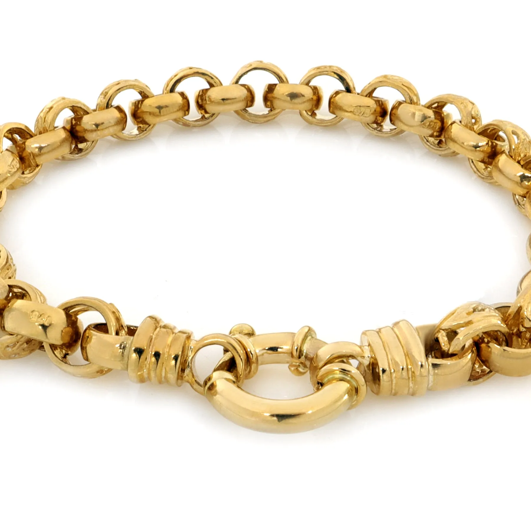 9K Yellow Gold Solid Belcher Bracelet - 20720117