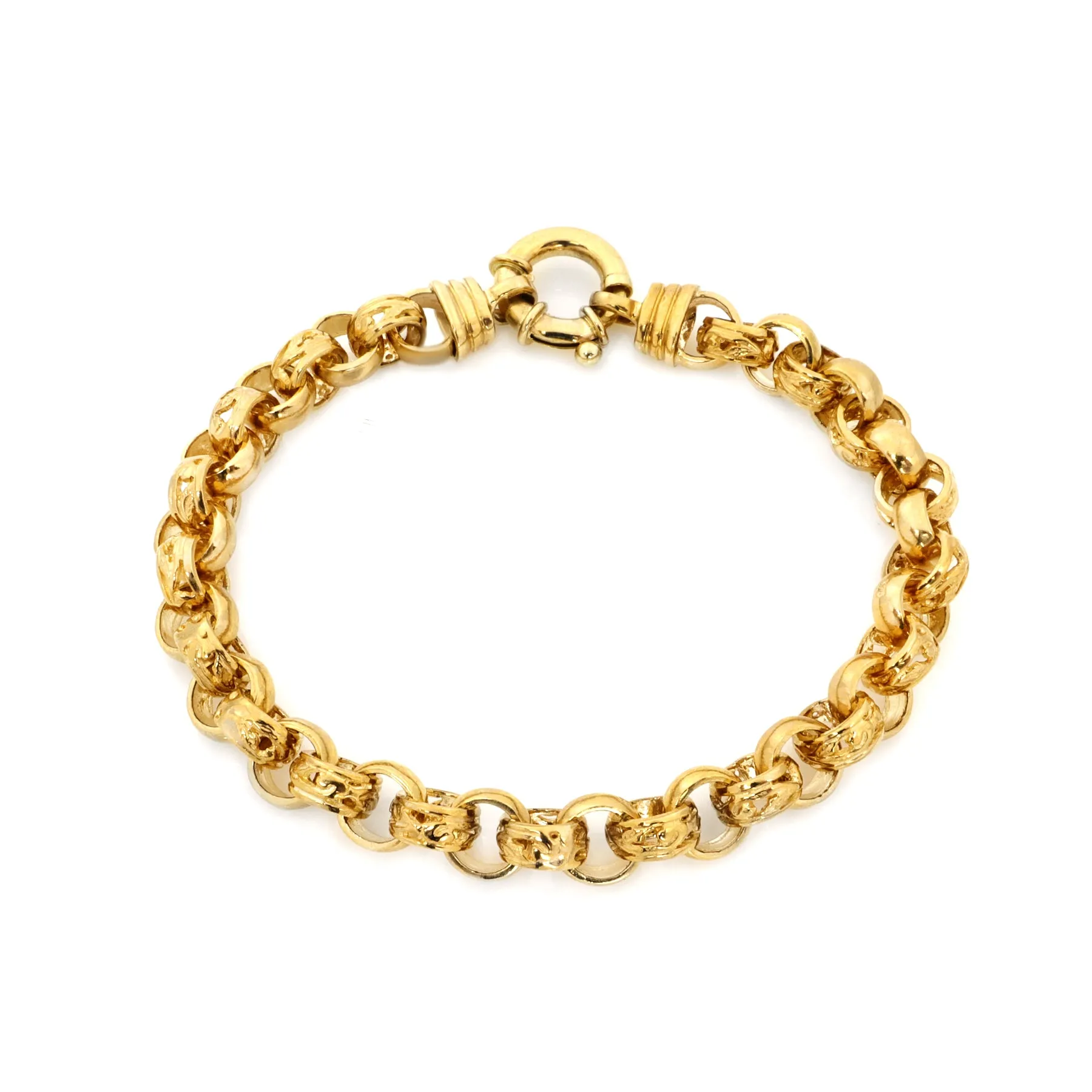 9K Yellow Gold Solid Belcher Bracelet - 20720117