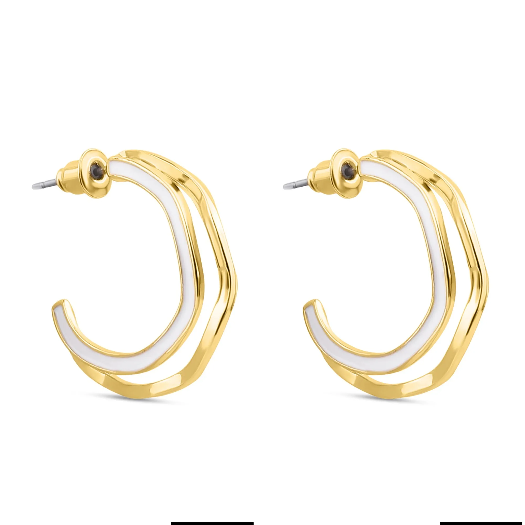 Accessorize London Women's Wavy Resin Hoop Earrings