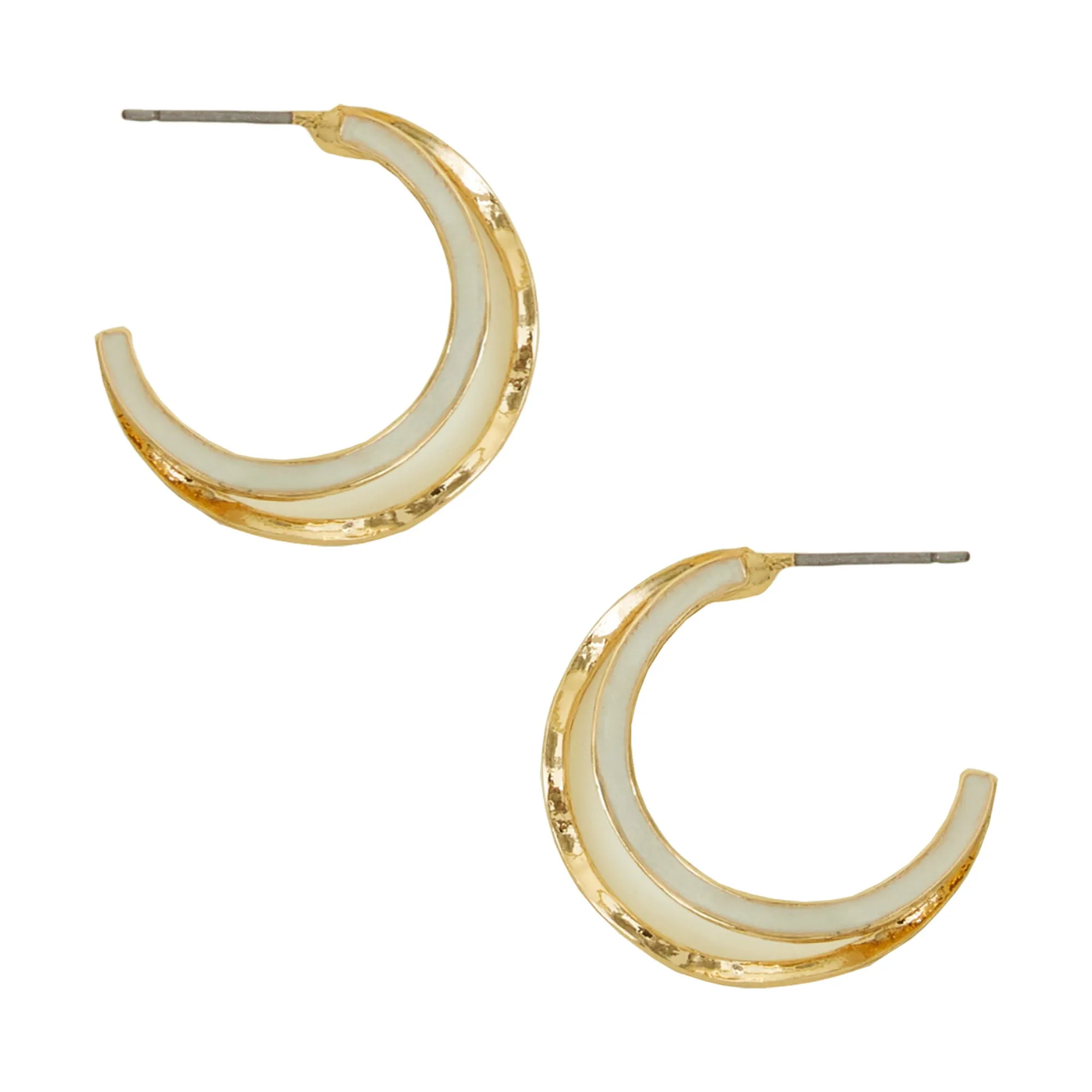 Accessorize London Women's Wavy Resin Hoop Earrings