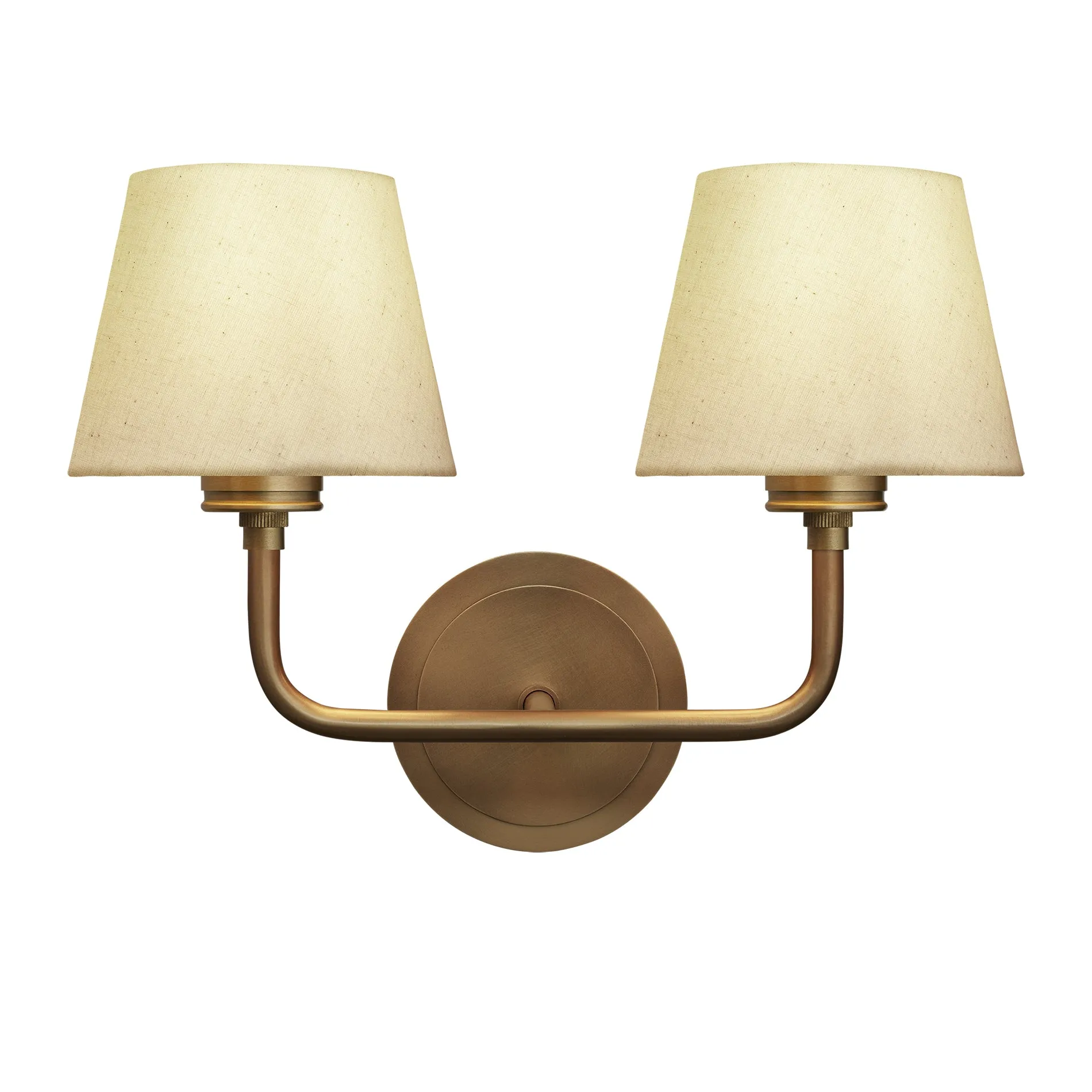 Albany Double Wall Light - Natural Cotton Shades