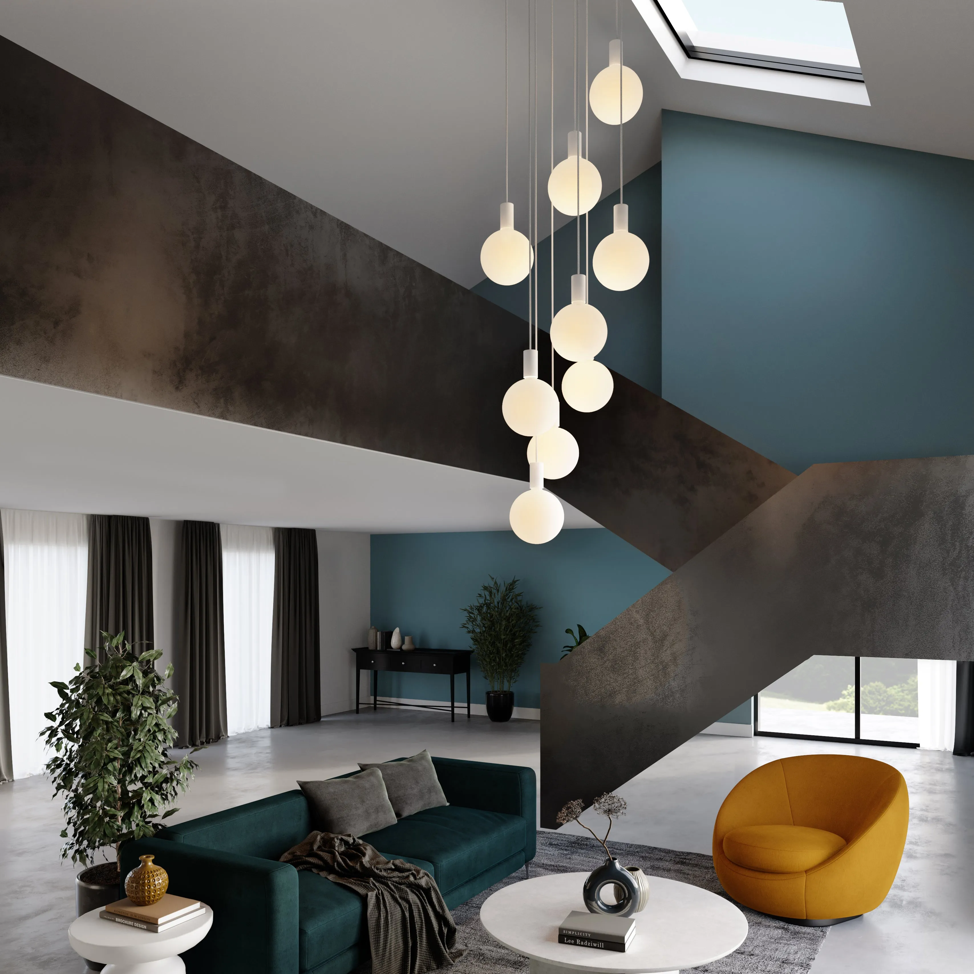 Alumina Nine Pendant with Sphere V Bulb