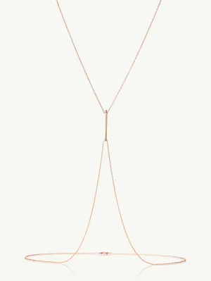 Aracelis Body Chain Necklace With Brilliant-Cut Round Diamond In 18K Rose Gold