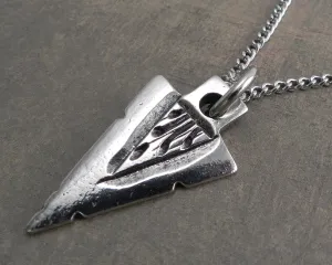 Arrow Pendant on Stainless Steel Thin Curb Chain