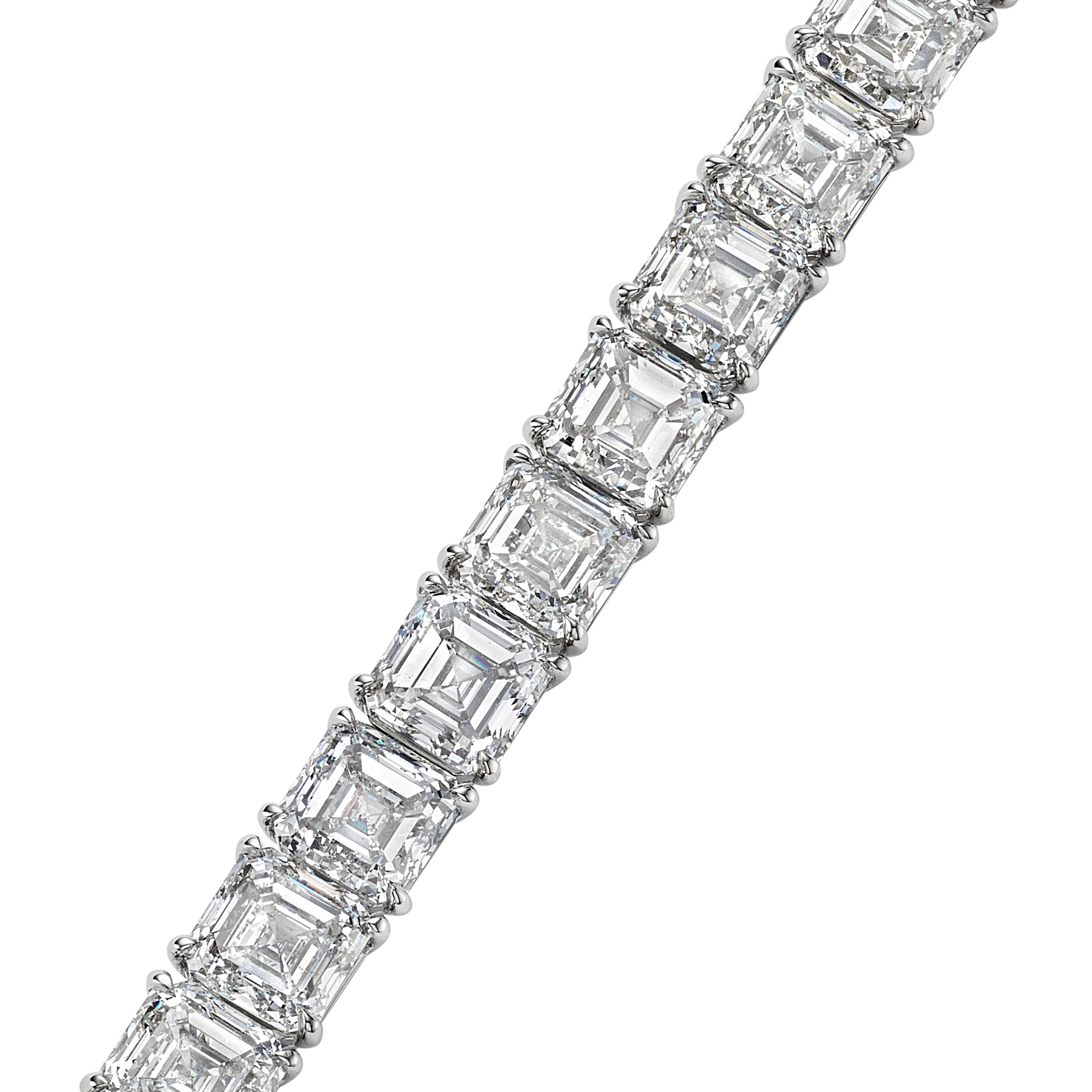 Asscher Cut Diamond Tennis Bracelet, 40.5 CT