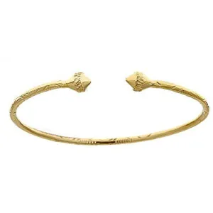 Better Jewelry 10K Yellow Gold West Indian Bangle w. Pointy Ends