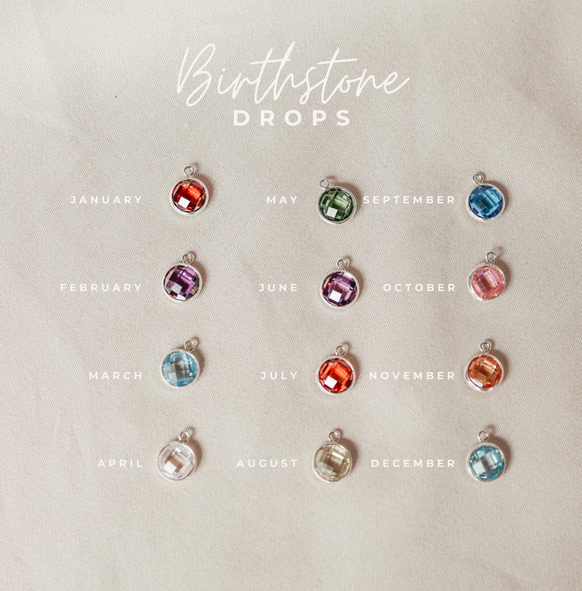 Birthstone Drop Necklace • August