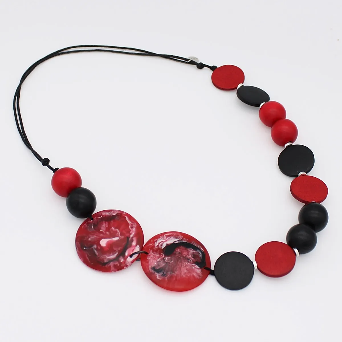 Black Crimson Marble Necklace