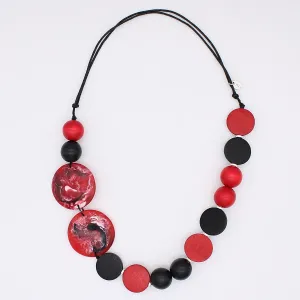 Black Crimson Marble Necklace