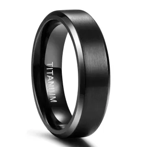 Black Matte Titanium Men's Wedding Band