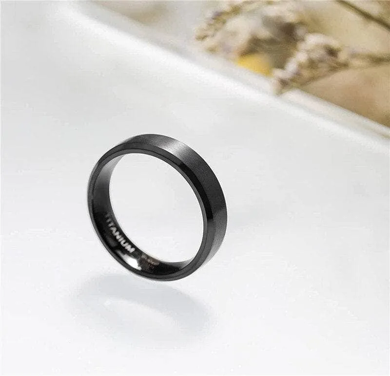 Black Matte Titanium Men's Wedding Band