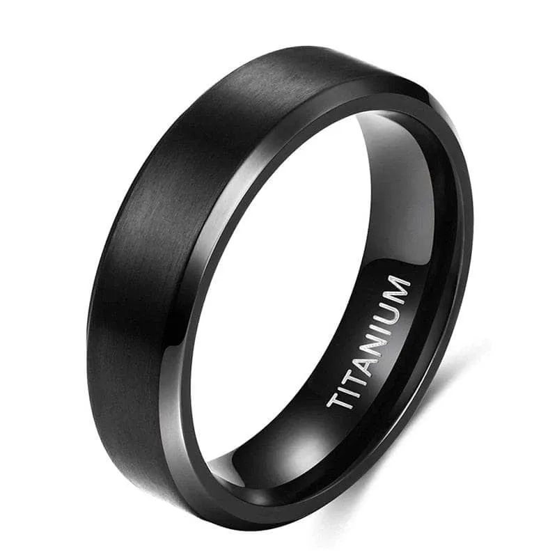 Black Matte Titanium Men's Wedding Band