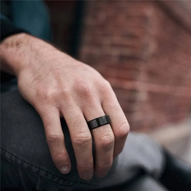 Black Matte Titanium Men's Wedding Band