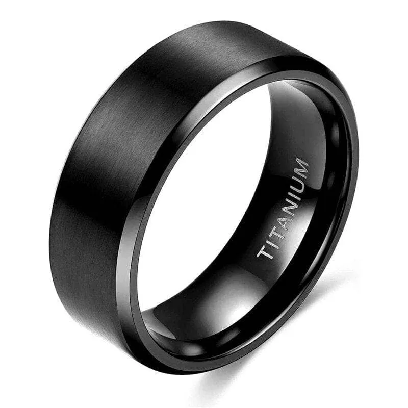 Black Matte Titanium Men's Wedding Band