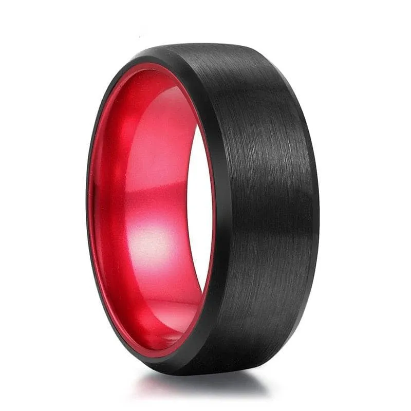 Black Men's 8mm Tungsten Wedding Band