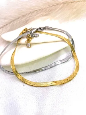 Blake | Gold | Silver Plated Snake Chain Anklet