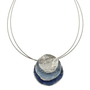 Blue Round Stack Pendant Necklace